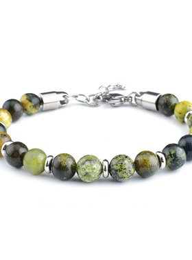 8mm串珠拼接手串男士钛钢手链