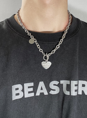 OT扣字母爱心吊坠锁骨链