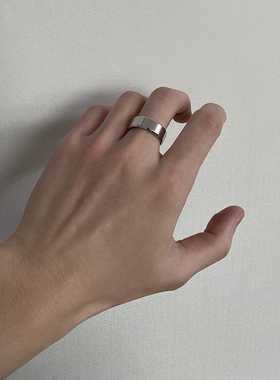 素款简约光面钛钢戒指
