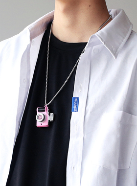 抖音爆款照相机毛衣项链男潮百搭