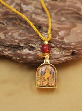 唐卡黄财神吊坠钛钢嘎乌盒