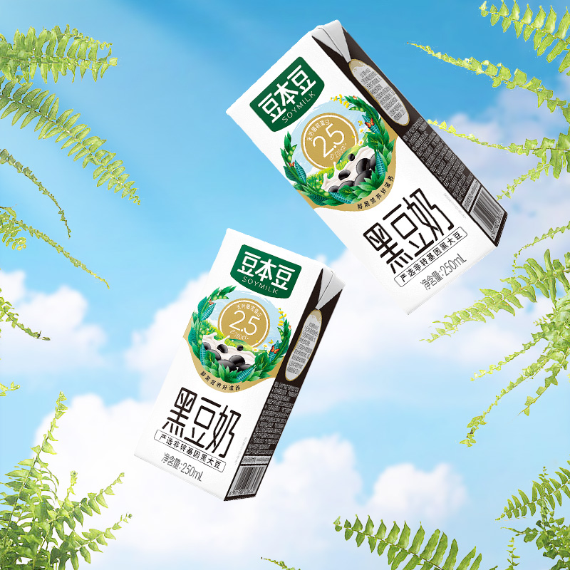 豆本豆原味芝麻黑豆奶250ml*20盒整箱营养健康学生早餐植物蛋白奶