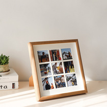 Nine Palace Lattice Solid Wood Photo Frame Creative Children Baby Puzzle Frame Composition Wash Photo Made Into Photo Frame Swing Table