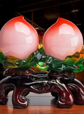 家居福寿双全寿桃蟠桃摆件 老人长辈祝寿贺寿生日礼物 送礼品