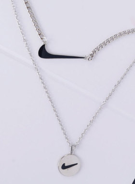 项链logo嘻哈吊坠挂件圆牌女