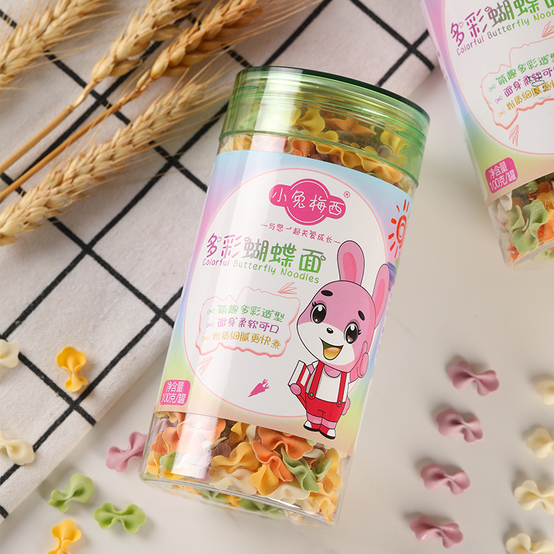 U儿童果蔬蝴蝶面片面条无添加盐粒粒碎碎面送宝宝婴幼儿辅食谱 U