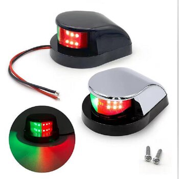 ເຫມາະສໍາລັບ E011072 yacht zinc alloy shell navigation signal light indicator light red + green 12VDC