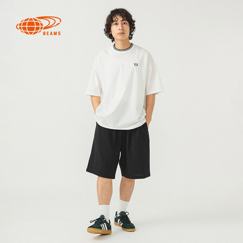 BEAMS男装阔腿裤短裤2025冬季新款简约日常纯色直筒裤中裤250171X,淘宝优惠券,粉丝福利购,淘宝优惠卷