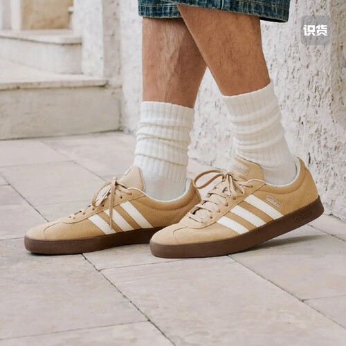 adidas VL Court T头鞋 德训鞋 板鞋 休闲舒适耐磨防滑复古圆头 - 图3