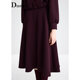 IDPAN Angora Red Skirt Winter New Fashion Commuting Temperament Versatile Knitted A-Line Umbrella Skirt for Women