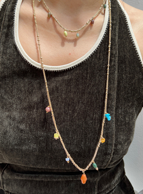 LAZYCIRCLES米珠星轨石头项链