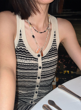 LAZYCIRCLES蓝眼睛爱心岛项链