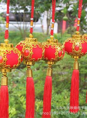 新年喜庆丝线冬瓜红灯笼挂件