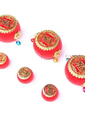 中秋喜庆七彩丝线球鼓铃铛挂件