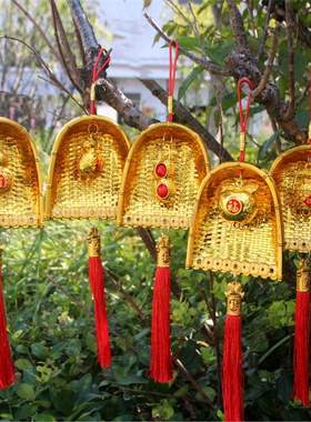 金色塑料葫芦铜钱喜庆装饰挂件