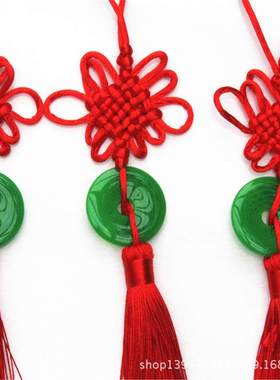 绿玉结十字结中国结流苏挂件