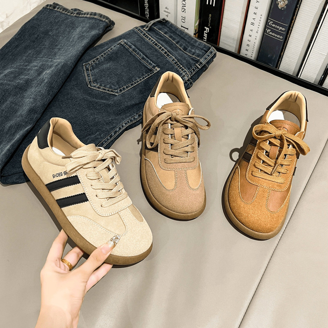 女鞋2025年休闲百搭防滑不累脚软底复古小白鞋韩版德训鞋舒适低帮,淘宝优惠券,粉丝福利购,淘宝优惠卷
