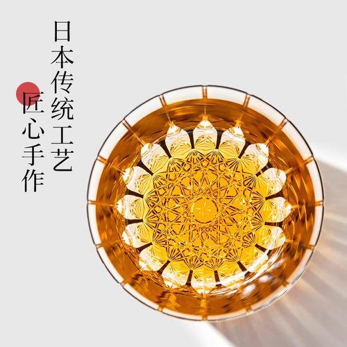 【天猫奢品】日本KAGAMI江户切子水晶玻璃手工威士忌洋酒杯星芒杯 - 图1