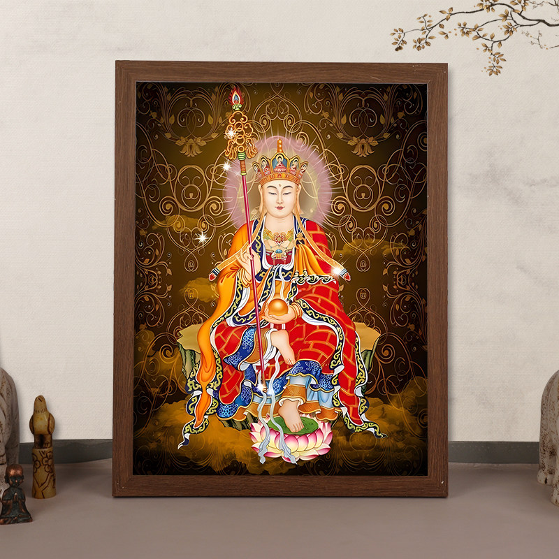 地藏王菩萨画像摆台挂画家用寺庙佛堂供奉结缘佛像装饰画桌面摆件,淘宝优惠券,粉丝福利购,淘宝优惠卷