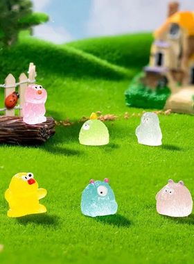 微景观卡通可爱夜光小毛怪萌粒diy装饰品盲袋配饰汽车桌面小摆件