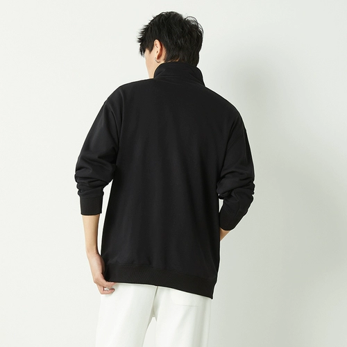 Свитшот, осенняя куртка с молнией, воротник поло, в американском стиле, на молнии