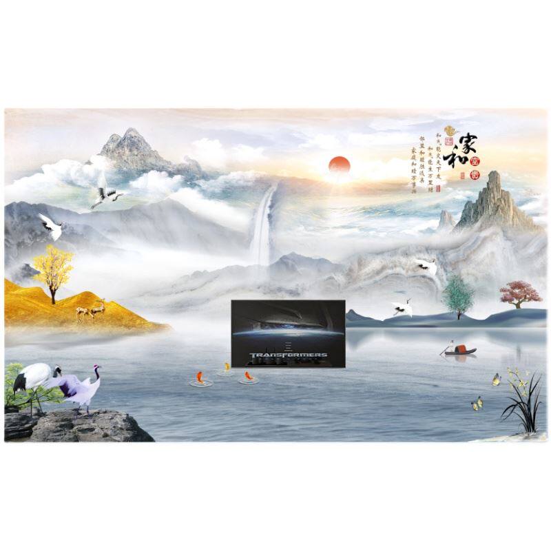 新中式大气客厅沙发电视背景墙画山水壁纸轻奢墙纸3d立体壁画墙布,淘宝优惠券,粉丝福利购,淘宝优惠卷