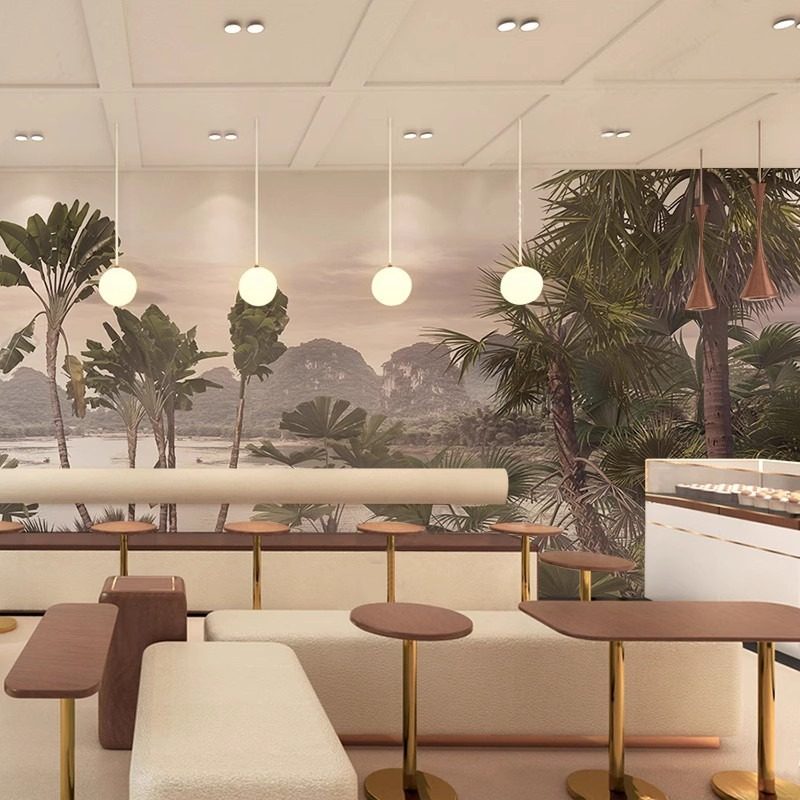 东南亚热带雨林绿植墙纸美式客厅壁纸卧室沙发床头背景墙无缝墙布,淘宝优惠券,粉丝福利购,淘宝优惠卷