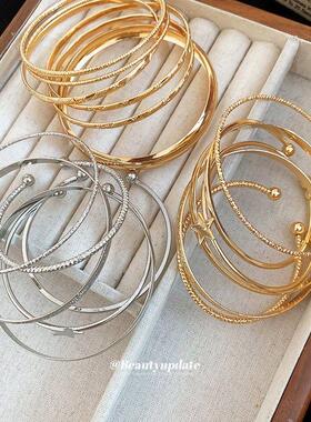 欧美礼物五角星开口手镯个性潮流