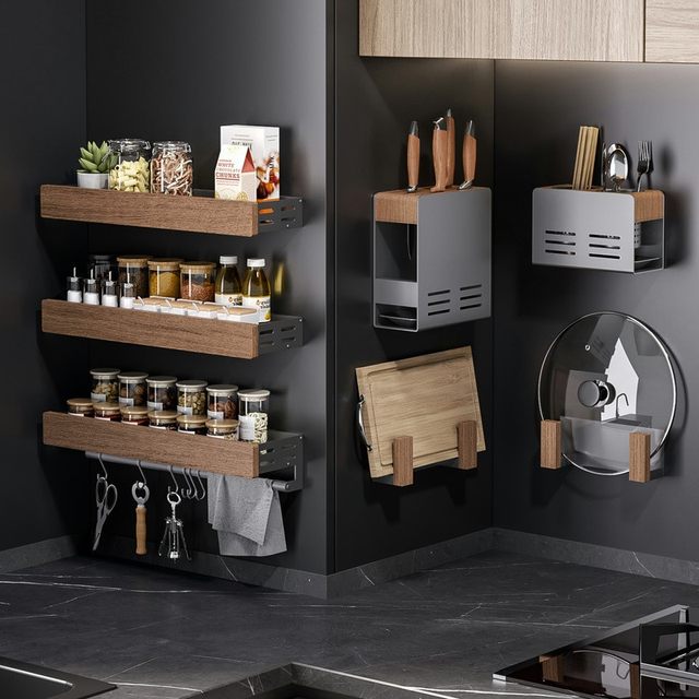Walnut kitchen set to give the kitchen a warm home