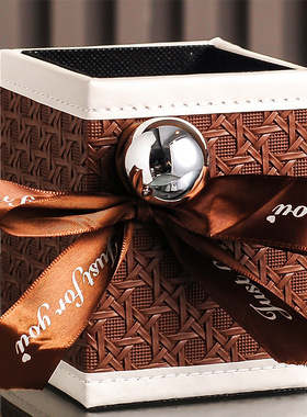 化妆刷收纳筒摆件轻奢高档客厅玄关钥匙卧室茶几遥控器家居装饰品