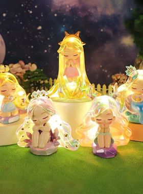 树脂精灵少女生日礼物带灯盲盒
