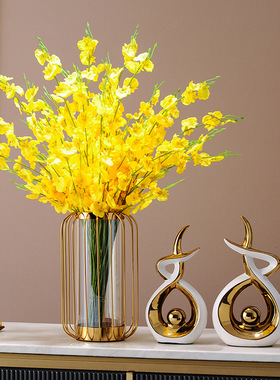 轻奢玻璃花瓶摆件创意客厅干花插花花艺现代玄关电视柜餐桌装饰品