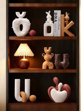 摆件客厅创意酒柜电视机柜家居装饰品乔迁新居礼物瓦猫陶瓷白瓷