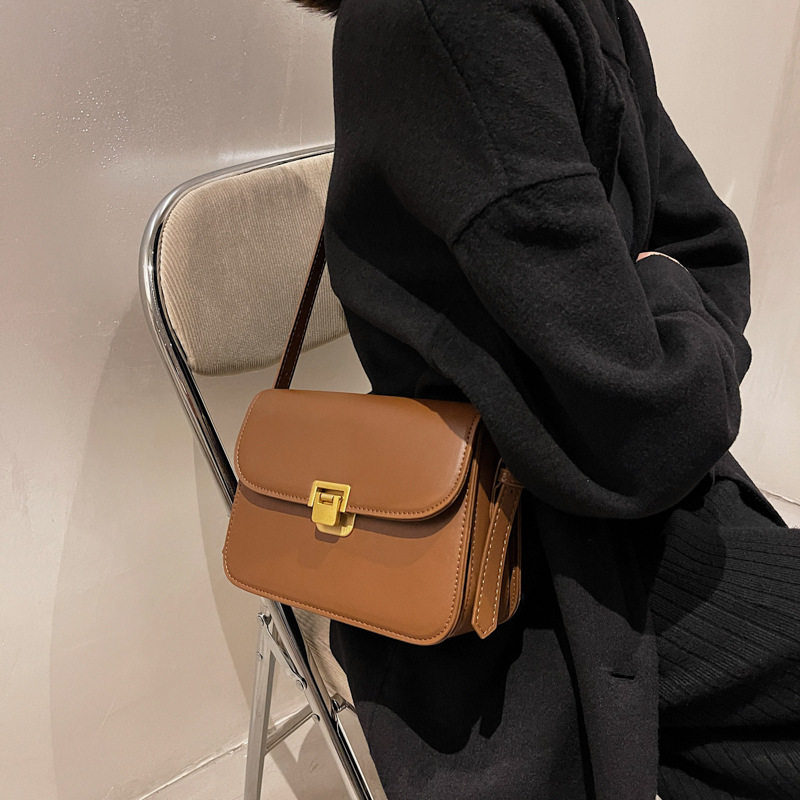 少女感洋气手提小方包锁扣休闲女包 纪希琳女士包袋