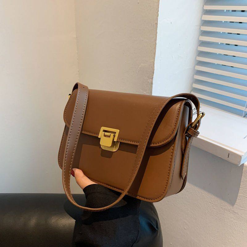 少女感洋气手提小方包锁扣休闲女包 纪希琳女士包袋