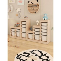 Solid Wood Toy Containing Cabinet Kindergarten Creative Children Drawer Type Finishing Cabinet Large Capacity Baby Bookcase Storage Racks