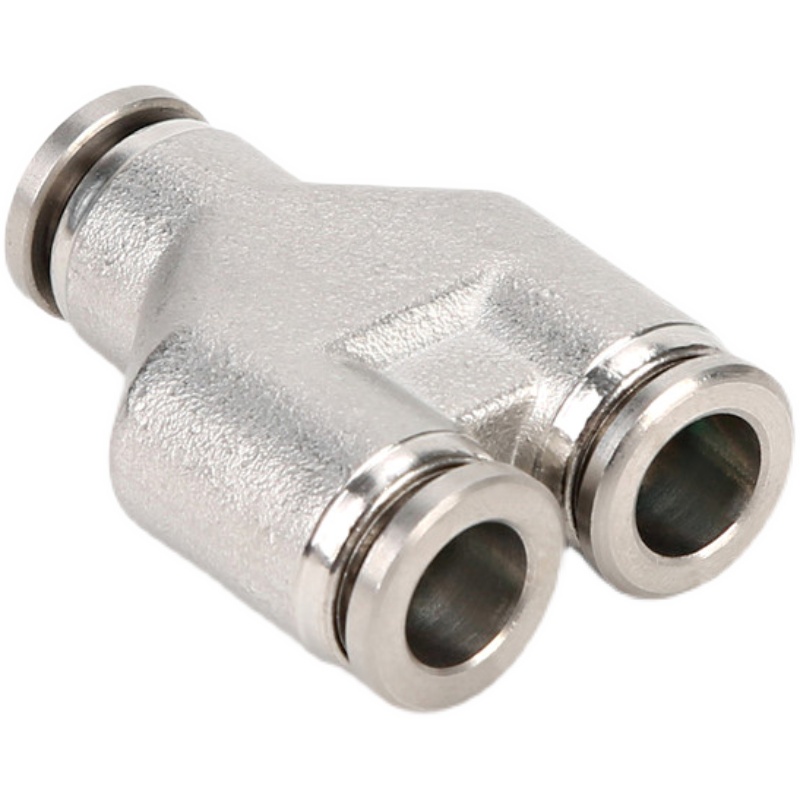 304不锈钢快插气管接头软管PW变径三通弹簧气嘴PY 4 O6 8 10 12 1 - 图3