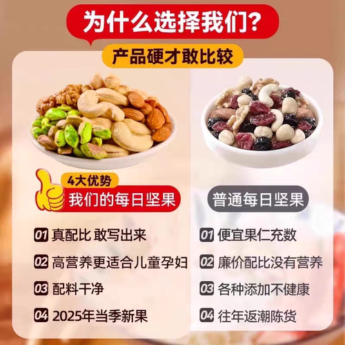 坚果混合每日坚果仁独小包装无孕妇儿童添专用加零食批发官方旗舰 - 图2