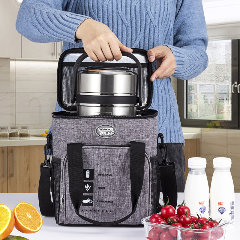饭盒袋子手提保温袋铝箔加厚牛津布带饭冷藏包大容量饭盒包手提袋