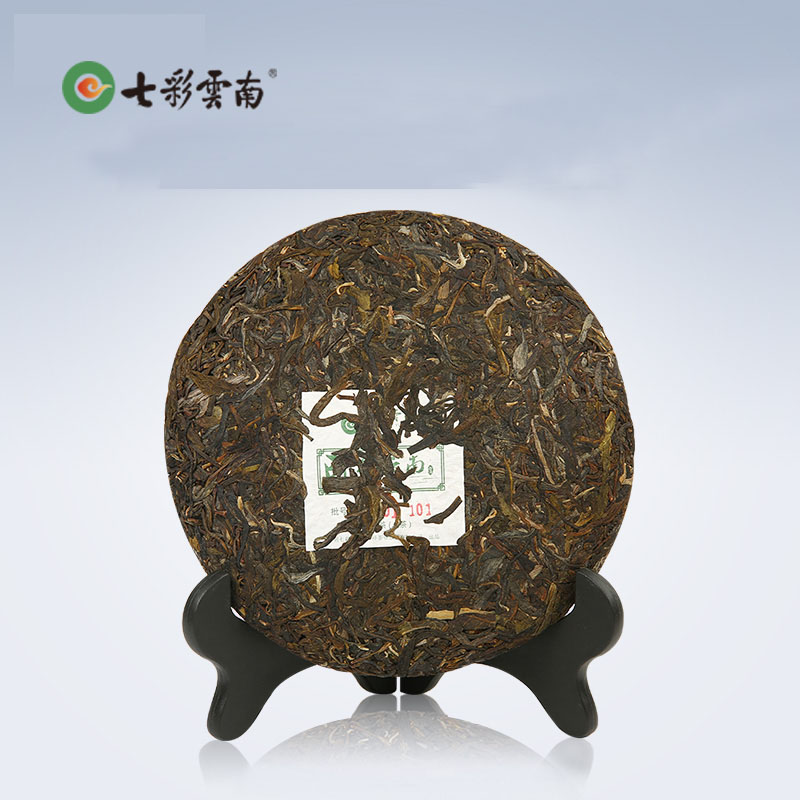 七彩云南普洱茶生茶印象云南357g口粮礼盒布朗生普生普洱茶饼茶叶