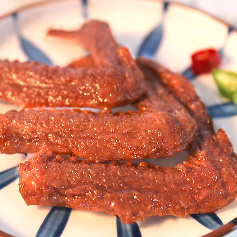 虎皮鸭翅香辣鸭翅即食黑鸭卤味小鸭翅膀鸭肉零食麻辣休闲零食批发