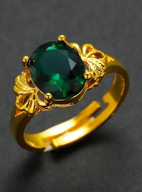 2025夏季新越南砂金戒指女性食指戒指开孔模拟黄金不褪色珠宝正品