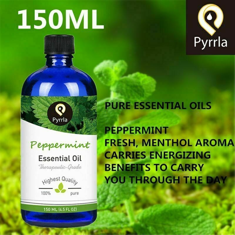 Pyrrla 150ml Pure Essential Oils Peppermint Massage Oil For