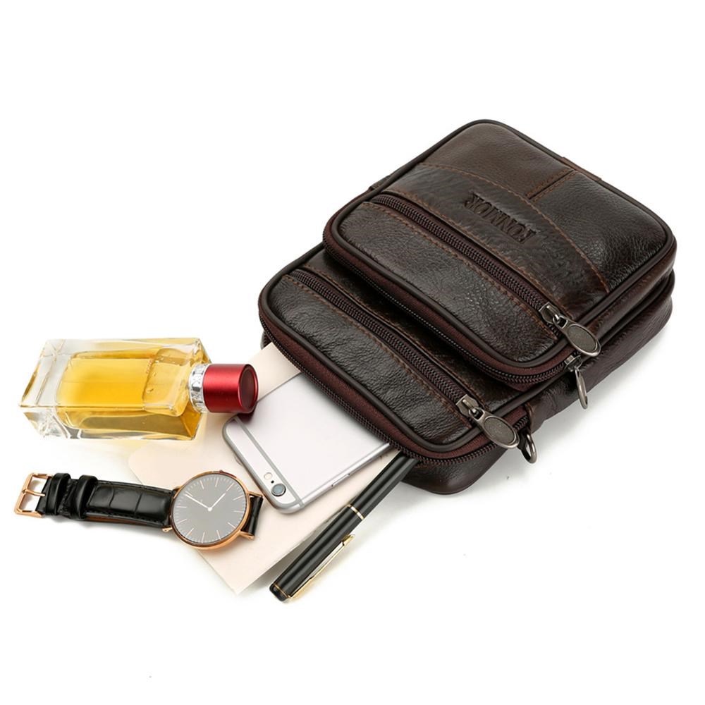 Fashion Men's Leather Small Messenger Bag Male Satchels Mul - 图3