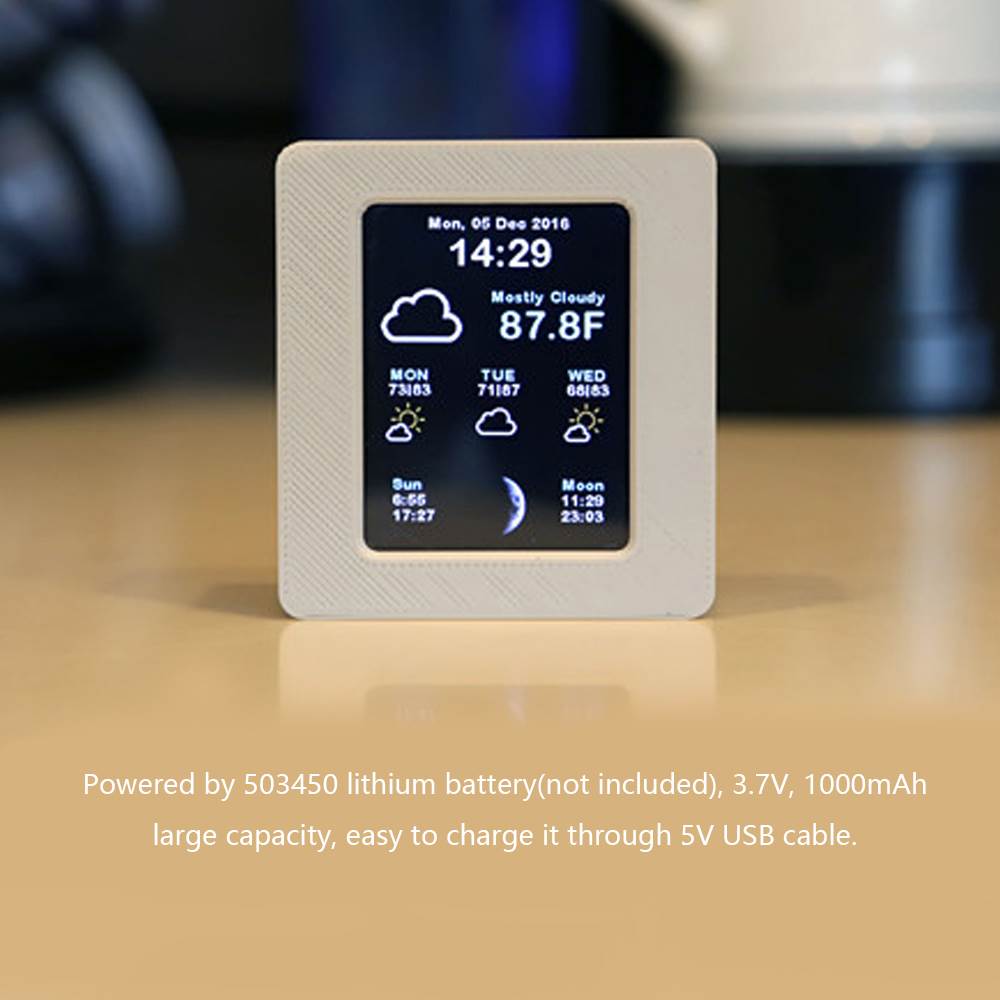 Household Intelligent Wifi Weather Report Clock Time Data Te - 图0