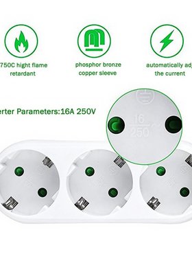 16A 250V EU Socket Electric Power Strip European Standard 1