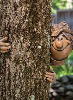 Man Tree Hugger Tree Face Outdoor Cute Funny Resin Man Tree