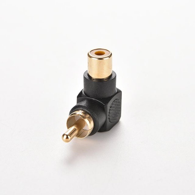 1PC Black 24k Gold-plated 90 Degree Right Angle RCA Male To - 图3