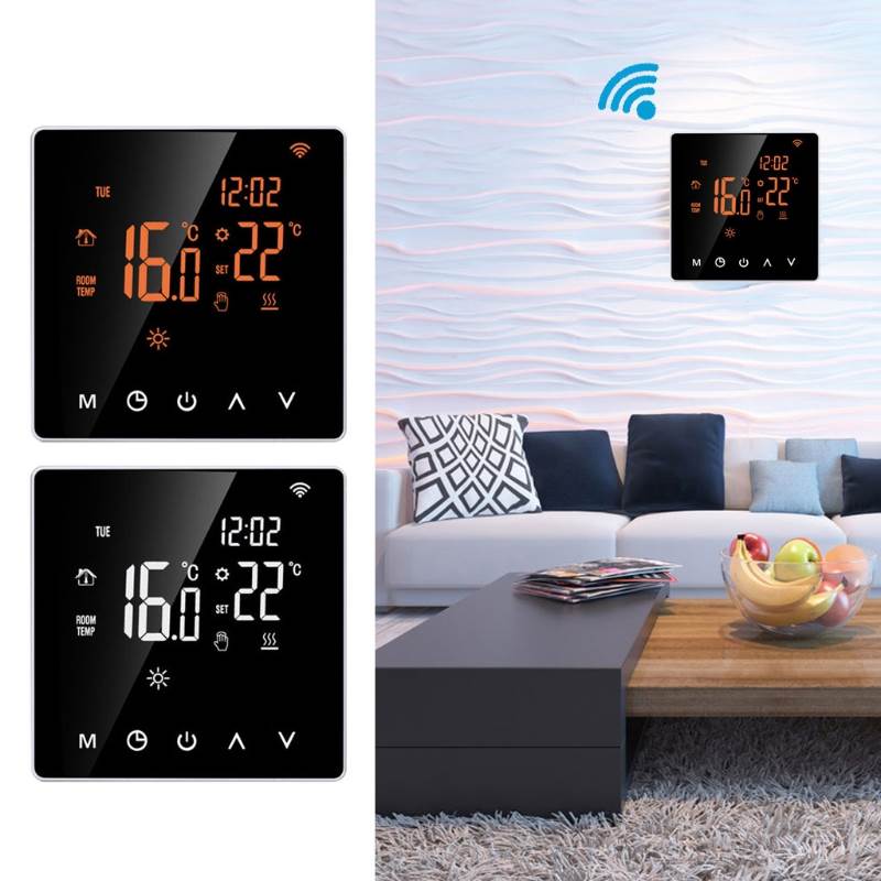 16A Wi-Fi /NO WIFI Orange / White Smart Thermostat Digital T - 图1