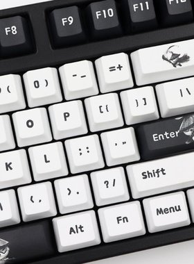 109 Keys OEM Profile Kungfu Panda PBT Dye Subbed Keycap for